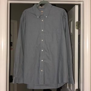 Men’s Eddie Bauer Navy/Grey Dress Shirt size Large